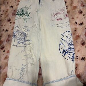 Artistic Graphic Jeans